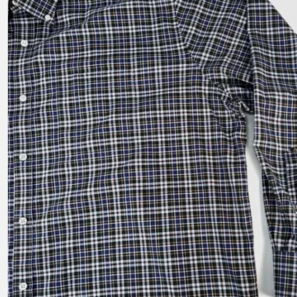 Peter Millar Button Down Long Sleeve Shirt Plaid Soft Blue/White Men’s Size MED - Picture 3 of 5